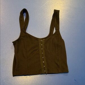 Women's Black Ribbed Crop Top